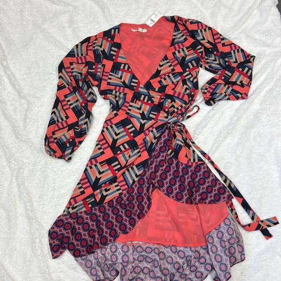 Anthropologie Geometric Multicolor Fall Dress - Picture 4 of 11